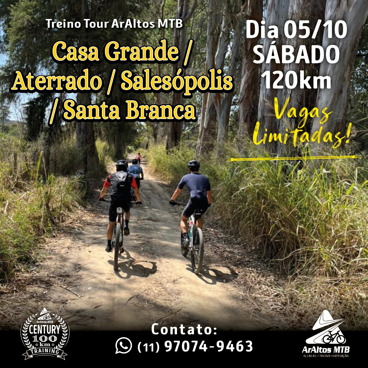 informações treino de pedal casa grande